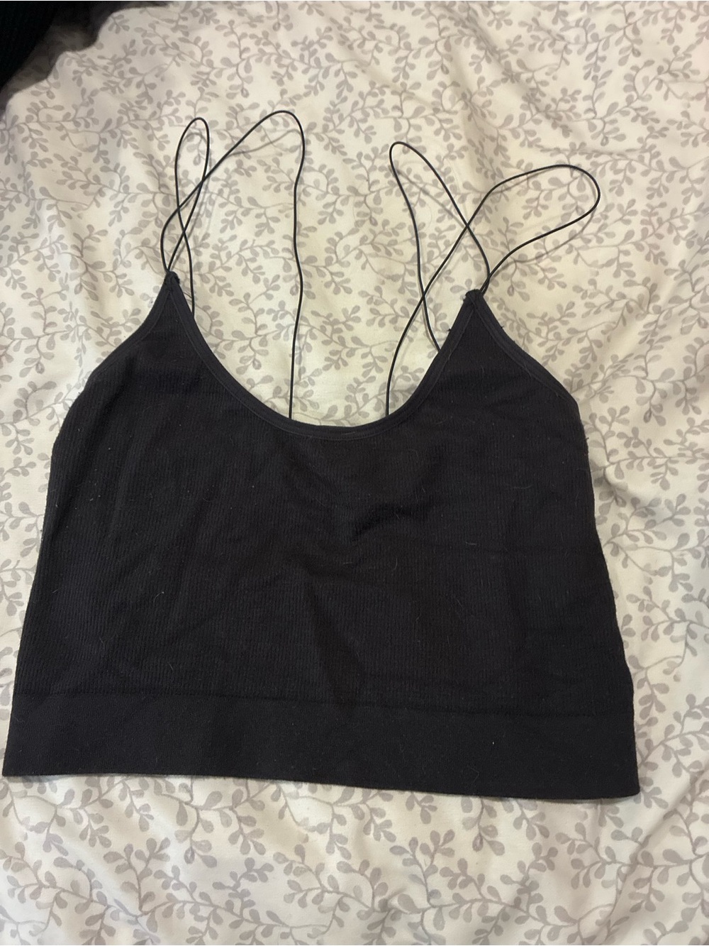 Urban Outfitters Black Strappy Crop Tank Top